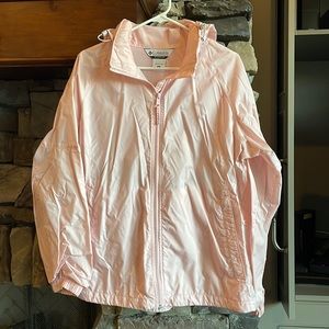 Women’s Columbia light pink rain jacket XL